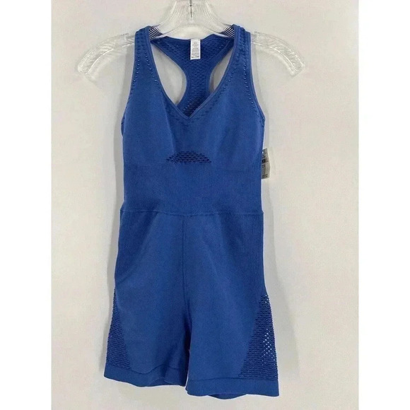 NEW W TAGS Offline By Aerie Women's Stretchy Seamless Blue Mesh Romper XSMALL - Picture 1 of 10